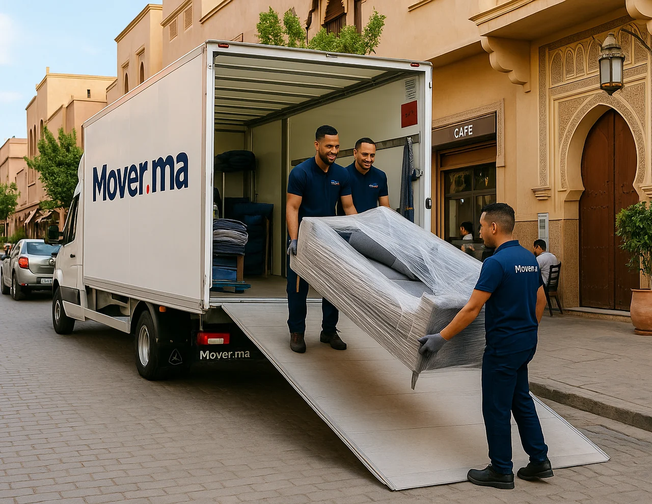 Mover.ma crew loading a truck in Marrakech